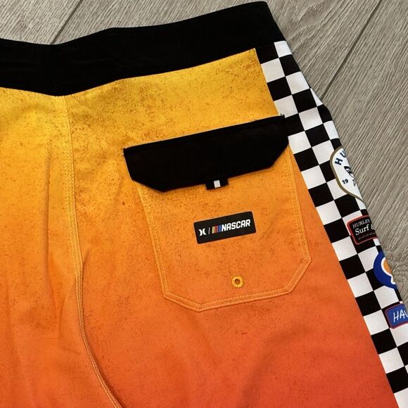 Hurley Nascar Phantom Board Shorts Racetrack Size 30 Orange Swim NWT - Picture 7 of 7